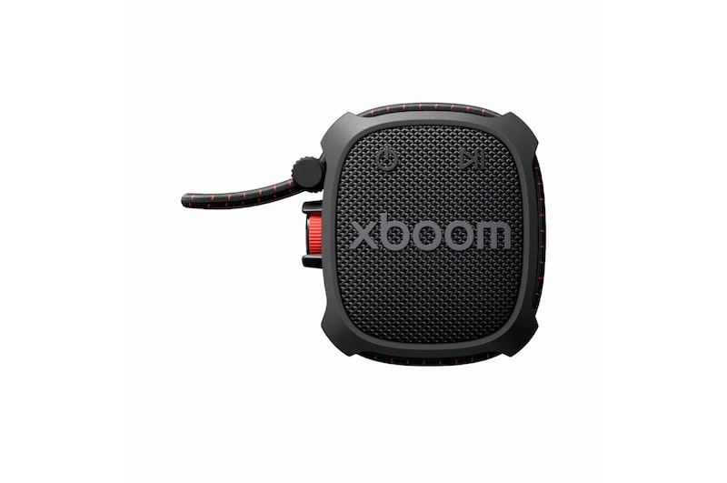 Vista frontal de LG xboom Rock by will.i.am | Parlante Bluetooth con durabilidad extrema para exteriores ROCK.CSCALBK